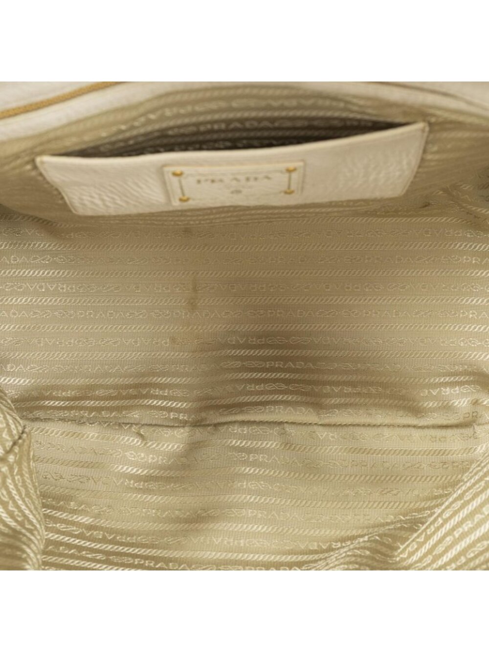 Prada Convertible Snap Button Tote Ivory Vitello Daino - Picture 9 of 10